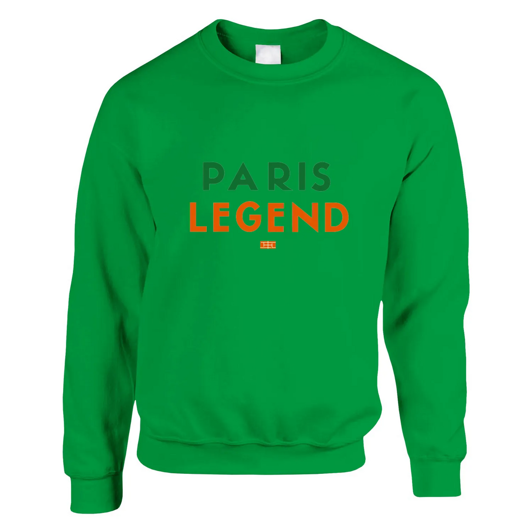 Crewneck sweater featuring a graphic print of a tennis player in Paris