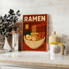 Green and black Japanese ramen kitchen poster, minimalist graphic bowl illustration