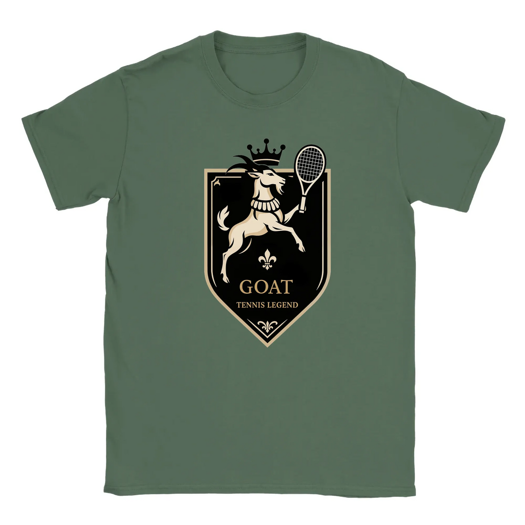 T-shirt featuring a graphic of a tennis player in action