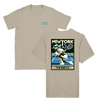 T-shirt featuring a graphic of a tennis player in action against a New York skyline