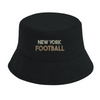 Embroidered cap featuring a New York football logo and intricate stitching