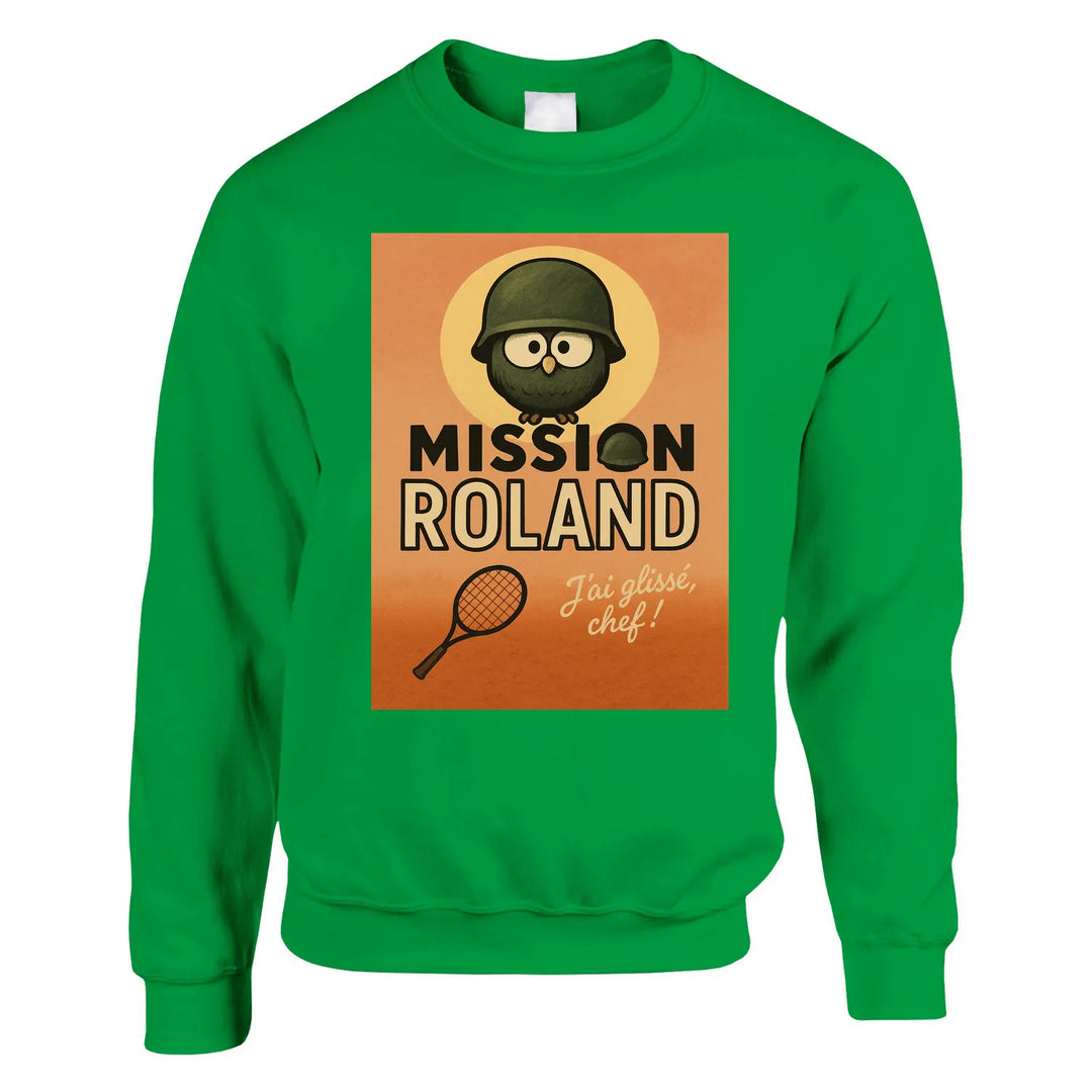 Unisex crewneck-tröja med Mission Roland Tennis-logotyp i en sportig design