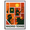 Cartel de Rafa en Madrid, obra dinámica negra y verde tenis