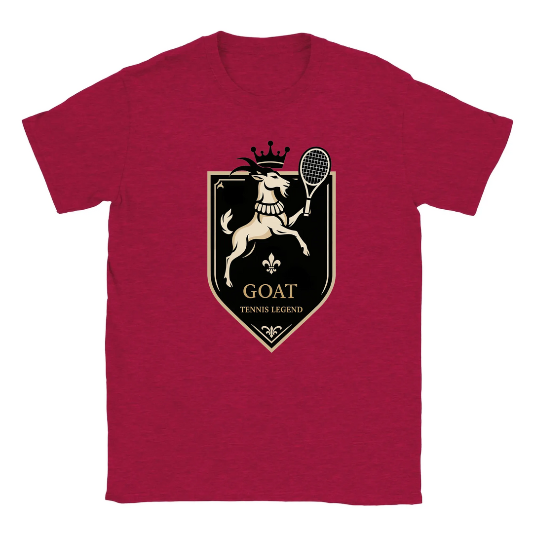 T-shirt featuring a graphic of a tennis player in action