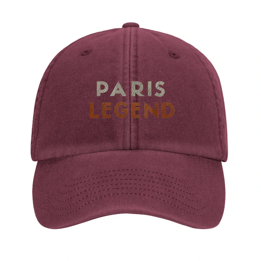 Embroidered cap featuring a vintage tennis design with Paris landmarks