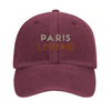 Embroidered cap featuring a vintage tennis design with Paris landmarks