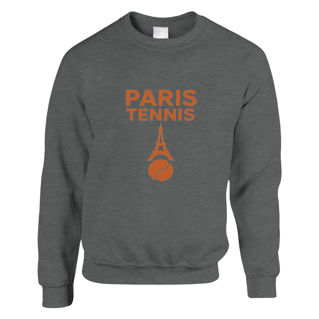 Crewneck sweater featuring a graphic of tennis in Paris