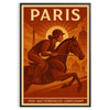 Gelb-grünes Reitsport-Poster mit Pariser Motiv, dynamische moderne Grafik