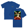 T-shirt featuring a graphic of tennis rackets and a ball with Paris skyline