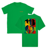 T-shirt featuring a graphic of a tennis tournament scene