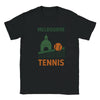 T-shirt featuring a graphic of tennis players in Melbourne