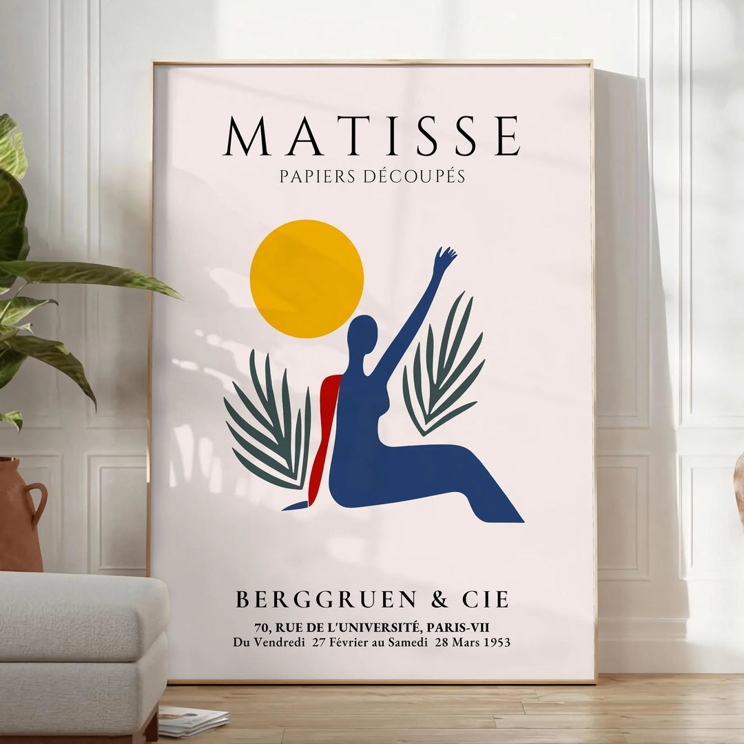 Minimalist cut-out woman in orange and white by Matisse