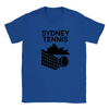 T-shirt featuring a graphic of tennis players in Sydney