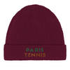 Embroidered beanie featuring a Paris Tennis 1 design in a playful style