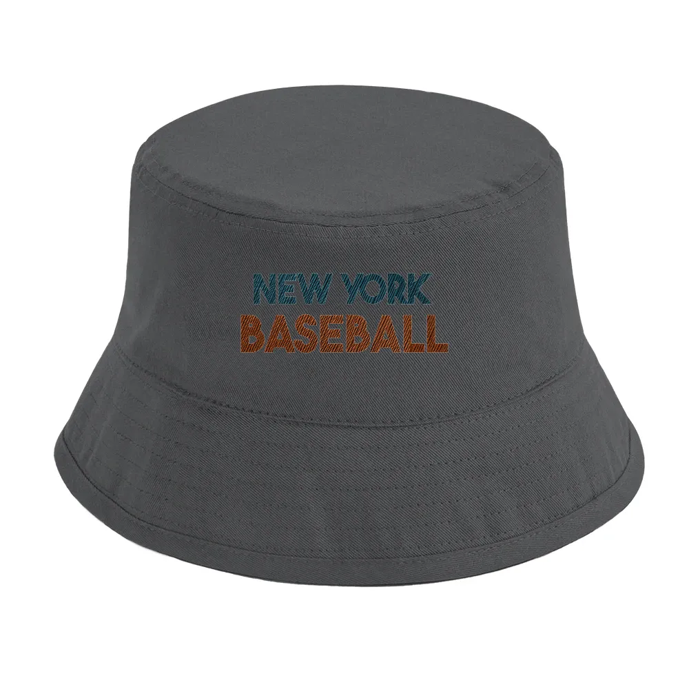 Embroidered baseball graphic featuring 'New York' on a cap