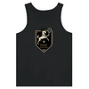 Unisex tank top featuring a graphic of a tennis player with the word 'GOAT'