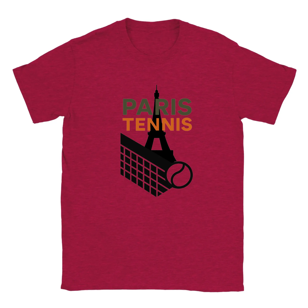 T-shirt featuring a graphic of a tennis player in Paris