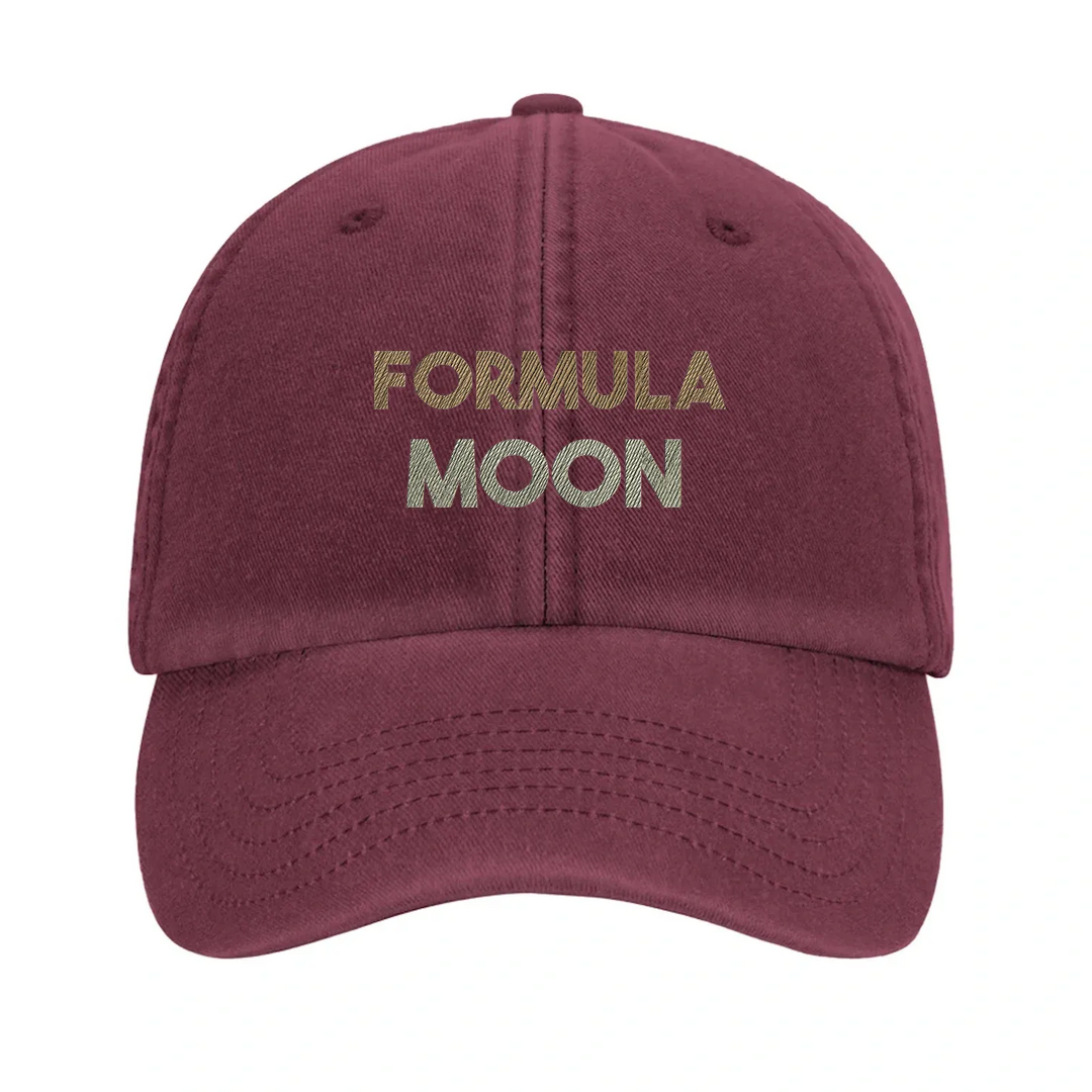 Cap featuring an embroidered Formula 1 Moon design in a vintage style