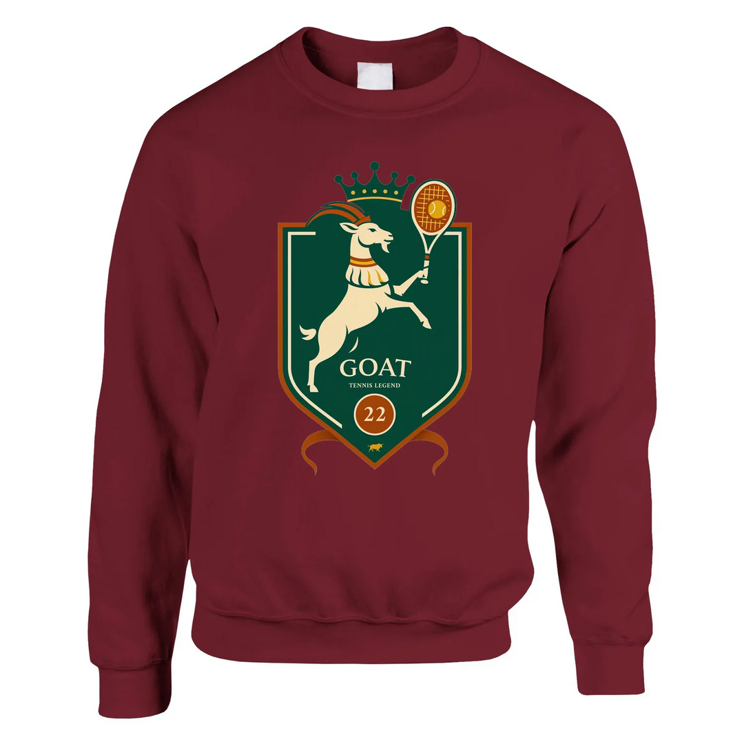 Unisex sweater featuring a graphic of Rafael Nadal playing tennis