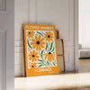 Vintage botanical poster of Florence market illustration, green and brown tones