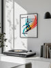 Graphic design featuring a skateboard in front of the Paris skyline