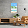 Tropical landscape of the Maldives with serene greens and tranquil blues - in a black frame
