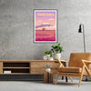 Illustration of Tanzania with rich brown and purple tones - in a black frame