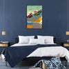 Dynamic Formula 1 car racing on a track with red and white accents - in a black frame