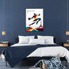 Poster showing stylized basketball artwork with Paris skyline, modern graphic print - in a black frame