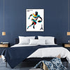 Dynamic rugby players in action during the Paris Olympics, bold colors - in a black frame