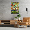 Dynamic rugby players in action, vintage style with earthy tones - in a black frame