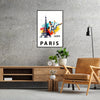 Dynamic judo athletes in action during the Paris Olympics, with bold colors - in a black frame