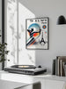 Unframed stylized Arc de Triomphe poster with minimalist Paris illustration